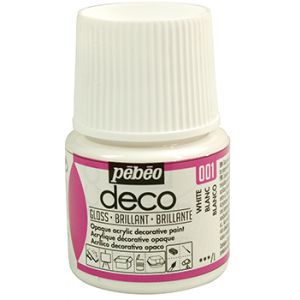 Farba Pebeo Deco Błyszcząca 45ml, Biała/001 White